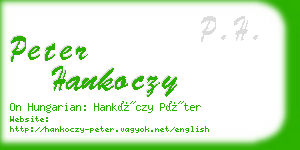 peter hankoczy business card